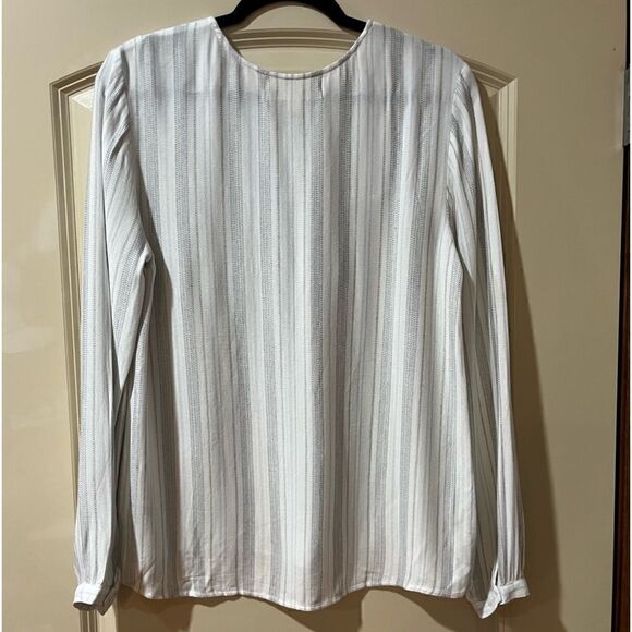 ANTHROPOLOGIE CLOTH & STONE Long Sleeve Striped Fringe Tie Tassel Top Size Small - Picture 2 of 6